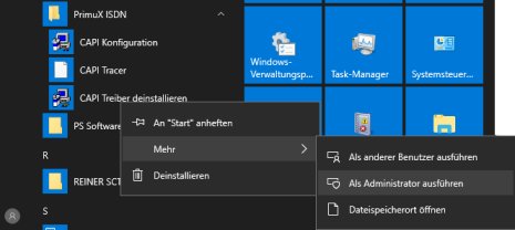 Primux-Treiber als Administrator deinstallieren