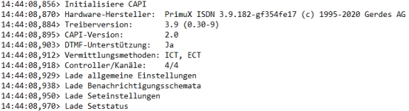 Auszug aus der Logdatei
