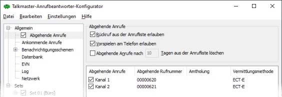 Konfiguration Talkmaster-Anrufbeantworter