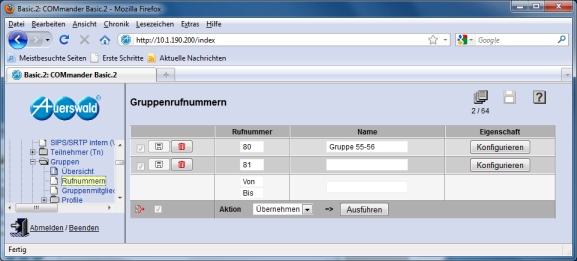 Gruppenrufnummern